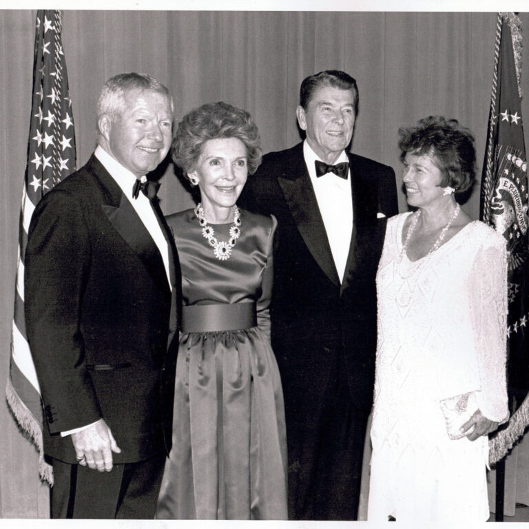 With Pat and Ronald and Nancy Reagan